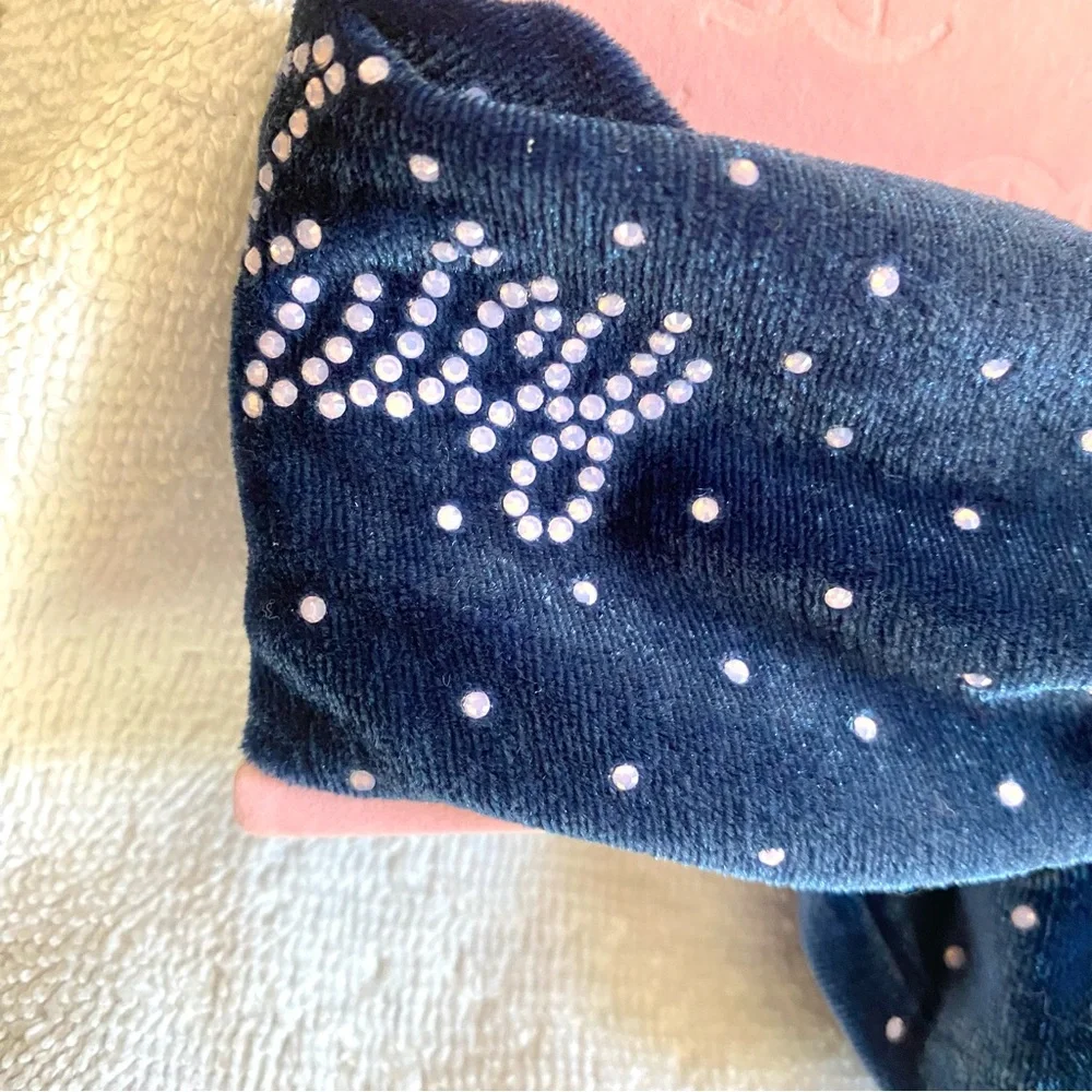 Juicy Couture 2pc Royal Blue Headband and Scrunchie Set with crystal detail NEW